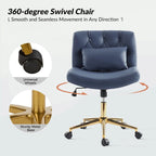Bürodrehstuhl Charlie Modern Button-Tufted mit Kippfunktion und Kissen von