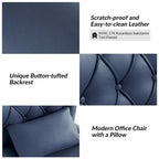 Bürodrehstuhl Charlie Modern Button-Tufted mit Kippfunktion und Kissen von
