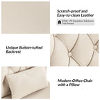 Bürodrehstuhl Charlie Modern Button-Tufted mit Kippfunktion und Kissen von