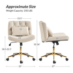 Bürodrehstuhl Charlie Modern Button-Tufted mit Kippfunktion und Kissen von