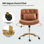 Bürodrehstuhl Charlie Modern Button-Tufted mit Kippfunktion und Kissen von