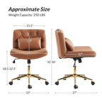 Bürodrehstuhl Charlie Modern Button-Tufted mit Kippfunktion und Kissen von