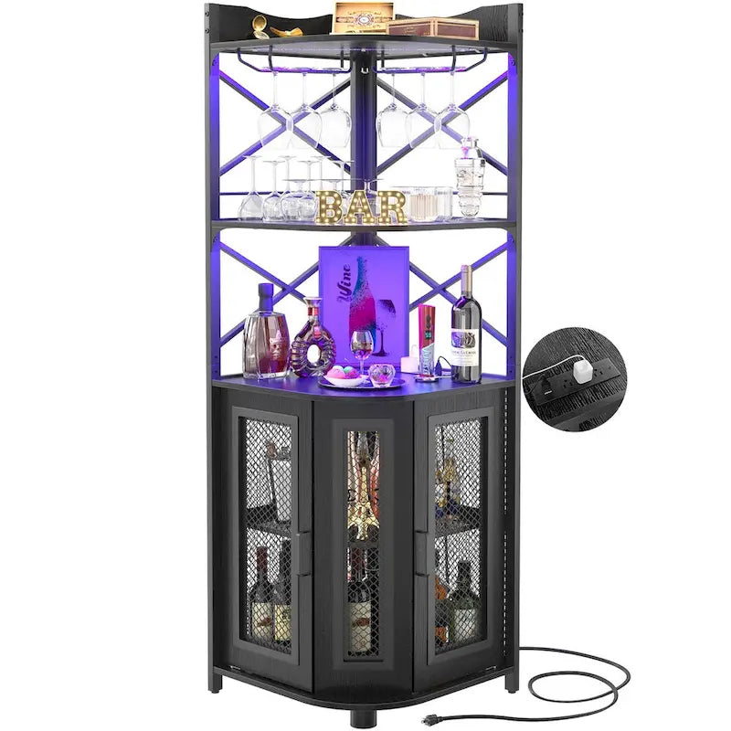 Eck-Buffetschrank mit Aufsatz und Ablageflächen