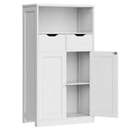 Futzca Badezimmerschrank, freistehender Vorratsschrank mit 2 Schubladen