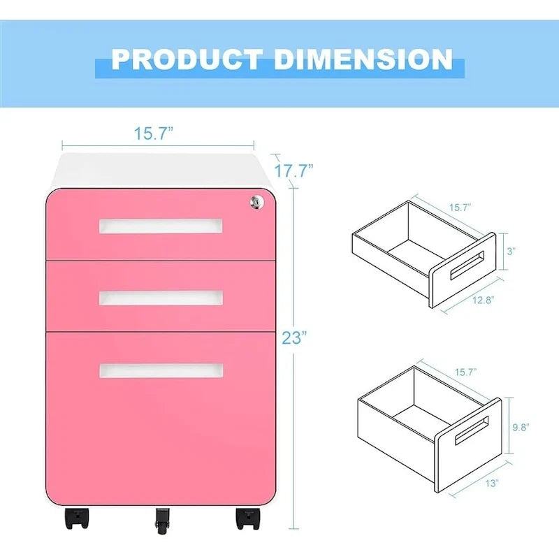 Rollcontainer/Standcontainer mit 3 Schubladen für das Home Office