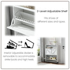 Schuhschrank mit Scheunentor-Design, Schuh-Organizer mit 2 Klappschubladen, freistehender schmaler Schuhschrank