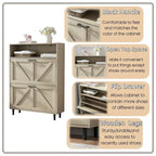 Schuhschrank mit Scheunentor-Design, Schuh-Organizer mit 2 Klappschubladen, freistehender schmaler Schuhschrank