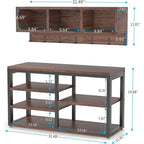 Industrielle Garderobenbank und Wandgarderobe Set, Rustikales Braun