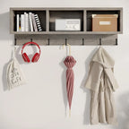 Industrielle Garderobenbank und Wandgarderobe Set, Rustikales Braun