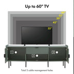 Zaria Modernes 60-Zoll-TV-Möbel mit Aufbewahrungsschränken und Mittelschublade