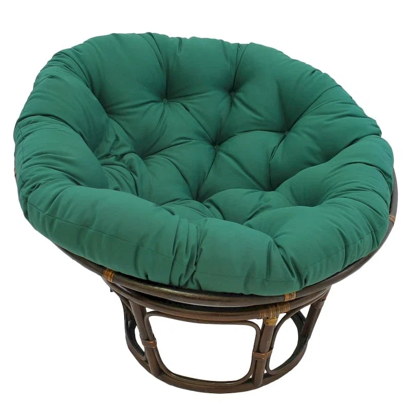 42 Zoll Papasan-Sessel aus Rattan mit Twill-Kissen