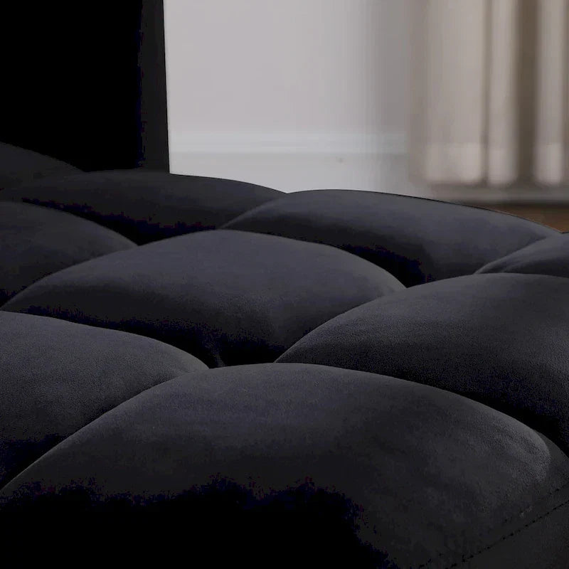 3-in-1 Schlafsofa Loungesessel, Schwarz