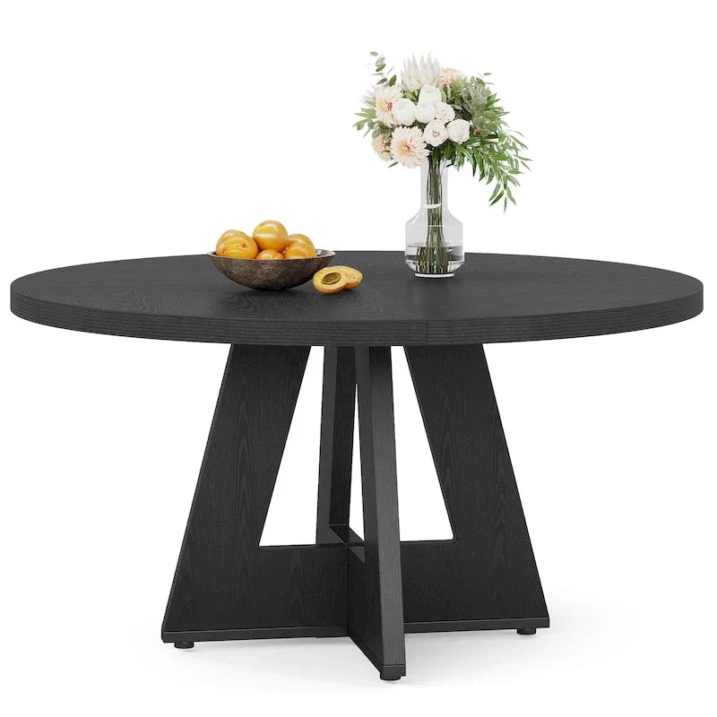 47 Zoll runder Esstisch für 4 Personen, Holztisch im Landhausstil für Küche, Esszimmer, Wohnzimmer