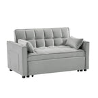 3-in-1 Schlafsofa aus Samt mit Ausziehbett und verstellbarer Rückenlehne