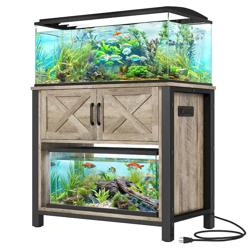 Aquarium-Unterschrank 40–50 Gallonen, Unterschrank für Fischtank mit Steckdosen