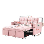 3-in-1 Schlafsofa aus Samt mit Ausziehbett und verstellbarer Rückenlehne