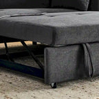 54 Schlafsofa zum Ausziehen, 2-Sitzer-Schlafsofa mit Stauraum, Lendenkissen, USB-Steckdose