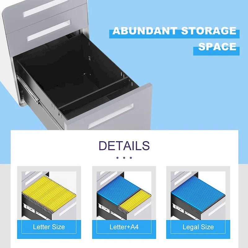 Rollcontainer/Standcontainer mit 3 Schubladen für das Home Office