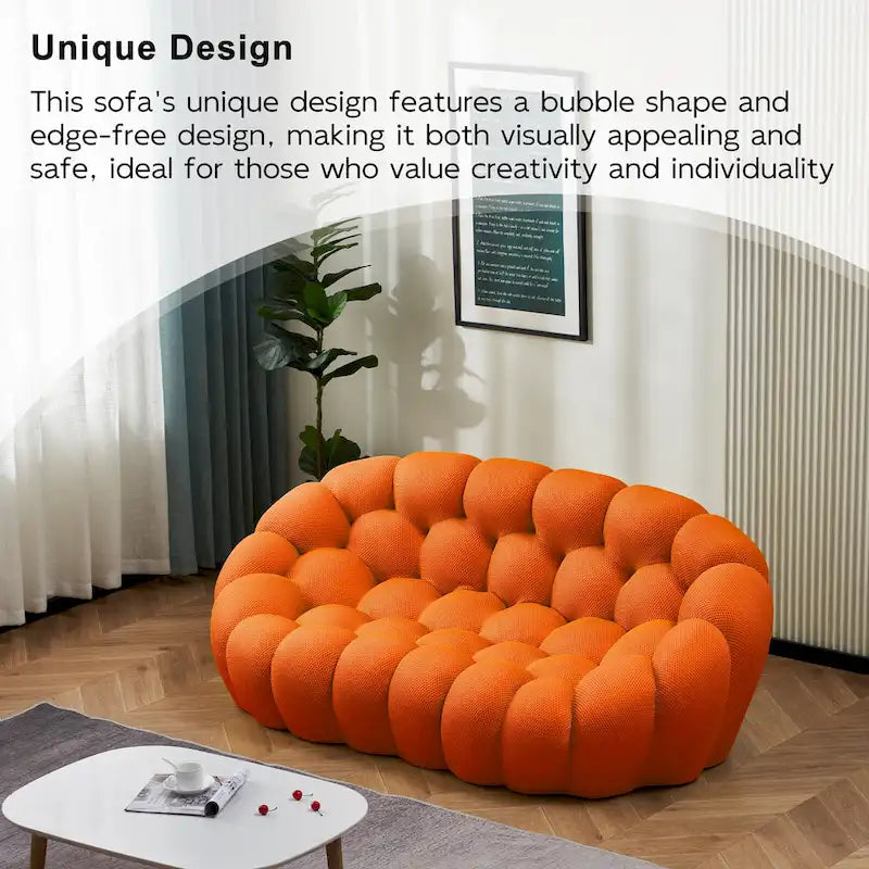 2-Sitzer Blasen-Sofa, geschwungen, Wabenform mit 3D-Textilgewebe für Wohnzimmer, Salon, Apartment