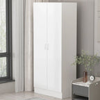 2-türiger Kleiderschrank, freistehender Schlafzimmerschrank mit Kleiderstange