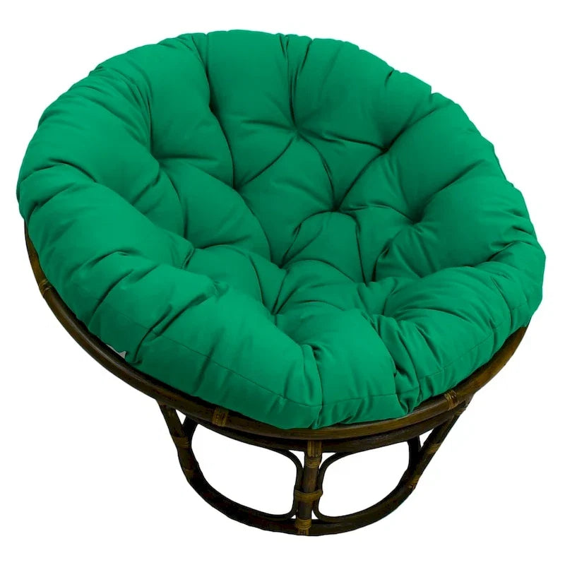 42 Zoll Papasan-Sessel aus Rattan mit Twill-Kissen