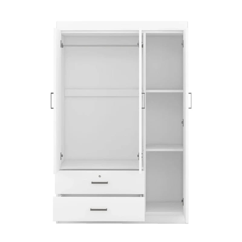 3-türiger Kleiderschrank mit 2 Schubladen