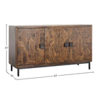 63 cm breites Sideboard mit 2 Schubladen, Braun