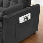 3-in-1 Schlafsofa aus Samt mit Ausziehbett und verstellbarer Rückenlehne