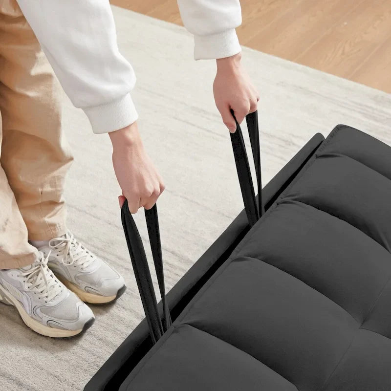 3-in-1 Schlafsofa aus Samt mit Ausziehbett und verstellbarer Rückenlehne