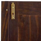 3-türiger Kleiderschrank – Weiß/Mokka/Java – Massivholz
