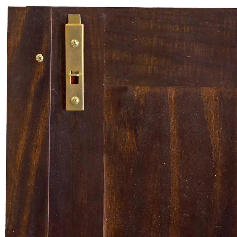 3-türiger Kleiderschrank – Weiß/Mokka/Java – Massivholz