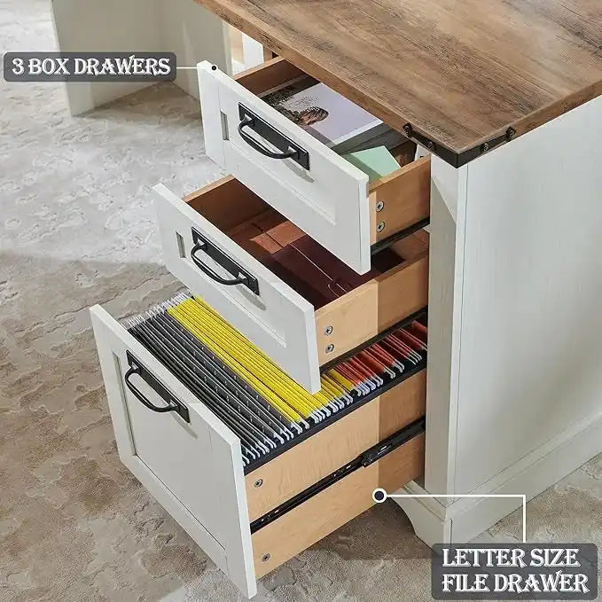 60 Farmhouse L-förmiger Chefschreibtisch, Holz Eckschreibtisch, Computertisch