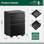 Rollcontainer/Standcontainer mit 3 Schubladen für das Home Office