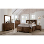 Bett mit 6 Schubladen unter dem Bett, Nussbaum