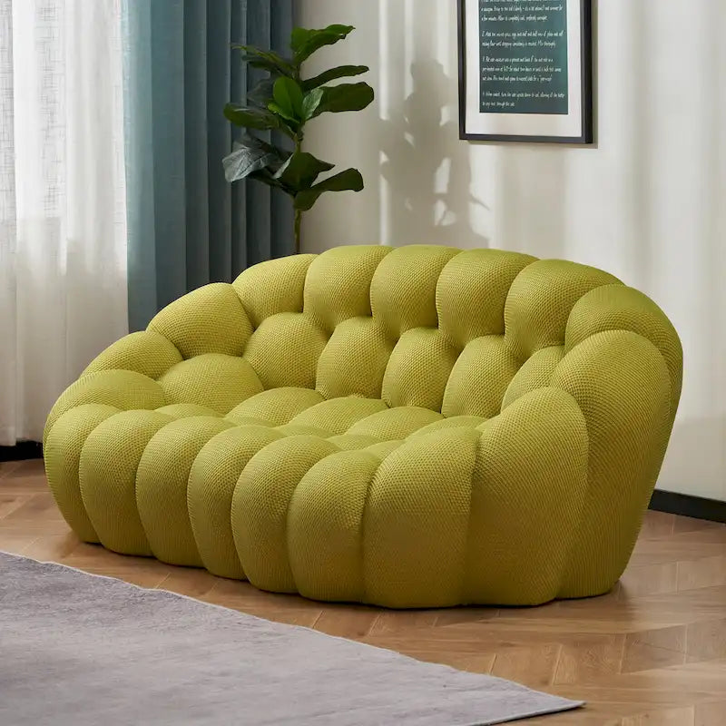 2-Sitzer Blasen-Sofa, geschwungen, Wabenform mit 3D-Textilgewebe für Wohnzimmer, Salon, Apartment