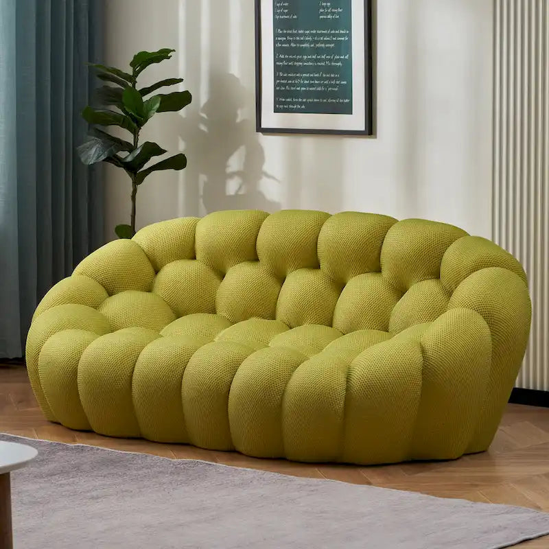 2-Sitzer Blasen-Sofa, geschwungen, Wabenform mit 3D-Textilgewebe für Wohnzimmer, Salon, Apartment
