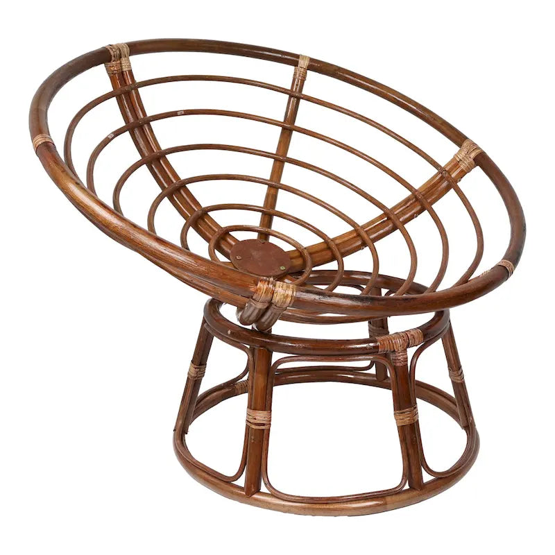 42 Zoll Papasan-Sessel aus Rattan mit Twill-Kissen
