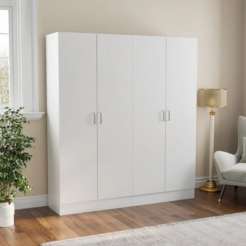 2-türiger Kleiderschrank, freistehender Schlafzimmerschrank mit Kleiderstange
