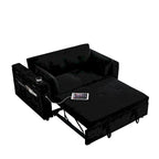 54 Schlafsofa zum Ausziehen, 2-Sitzer-Schlafsofa mit Stauraum, Lendenkissen, USB-Steckdose
