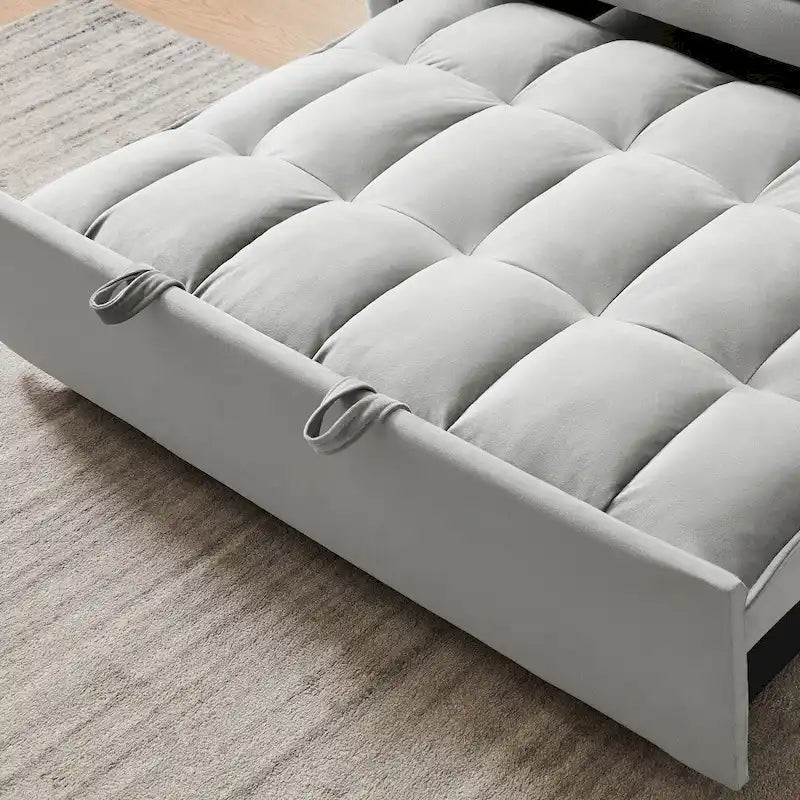 3-in-1 Schlafsofa aus Samt mit Ausziehbett und verstellbarer Rückenlehne
