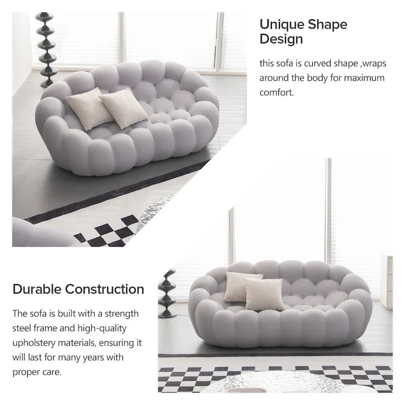 2-Sitzer Blasen-Sofa, geschwungen, Wabenform mit 3D-Textilgewebe für Wohnzimmer, Salon, Apartment