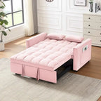 3-in-1 Schlafsofa aus Samt mit Ausziehbett und verstellbarer Rückenlehne