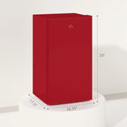 3.2 Cu.Ft Mini-Kühlschrank mit Gefrierfach, eintüriger Kompaktkühlschrank mit einstellbarem Thermostat für das Schlafzimmer