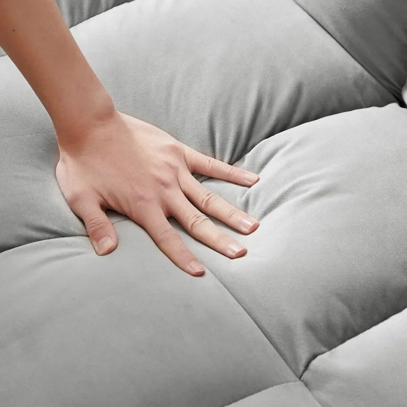 3-in-1 Schlafsofa aus Samt mit Ausziehbett und verstellbarer Rückenlehne