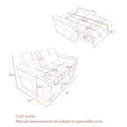54 Schlafsofa zum Ausziehen, 2-Sitzer-Schlafsofa mit Stauraum, Lendenkissen, USB-Steckdose