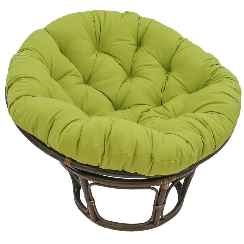 42 Zoll Papasan-Sessel aus Rattan mit Twill-Kissen