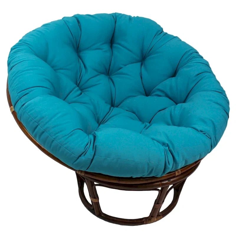 42 Zoll Papasan-Sessel aus Rattan mit Twill-Kissen