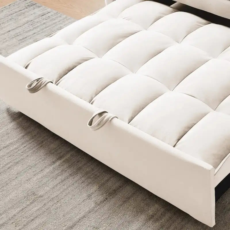 3-in-1 Schlafsofa aus Samt mit Ausziehbett und verstellbarer Rückenlehne