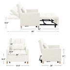 3-in-1 Schlafsofa Loungesessel, Schwarz
