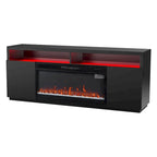 68 Moderne schwarze RGB-Elektrokamin-TV-Konsole für Fernsehgeräte bis 72 Zoll